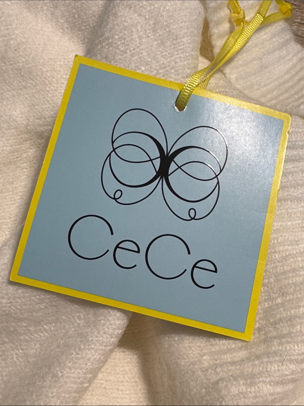 CeCe Cream Oversized Knit Crewneck Sweater w/ Beaded Gold 'cheers' Script - XL - Picture 7 of 7
